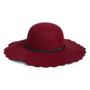 BP Scallop Brim Felt Hat Wine
